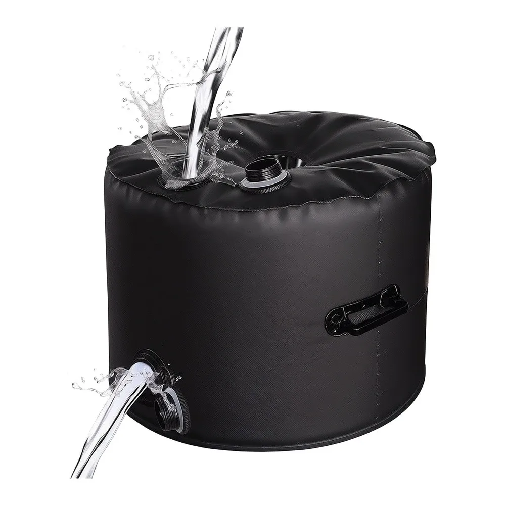 Water Filled Umbrella Base Outdoor Round Stand with Handle Weather Resistant for Patio and Garden Umbrella Support