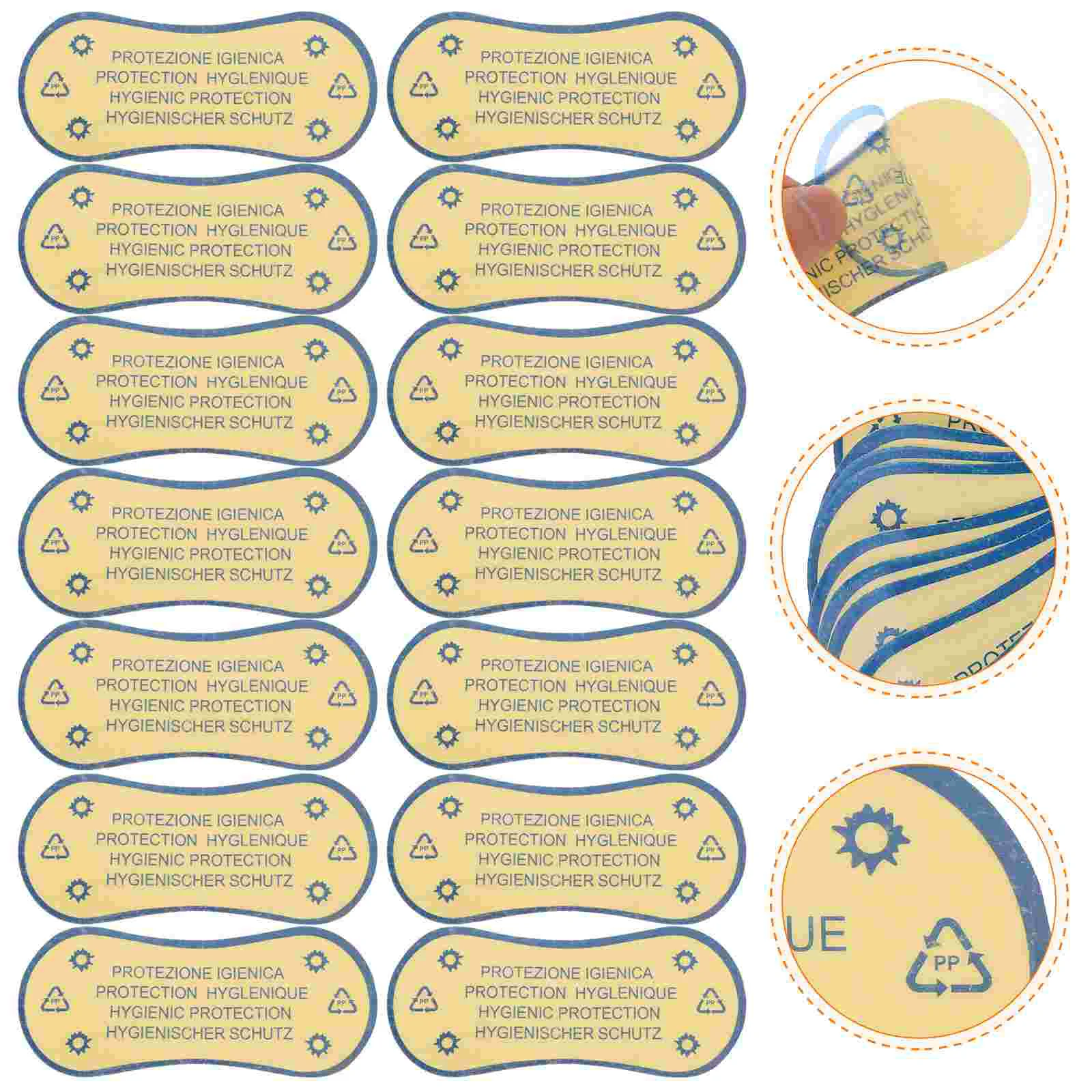 50 Pcs Swimsuit Warning Labels Adhesive Fitting Protective Liner Decal For Swimwear Panty Stickers Swimsuits Lingerie Sheer