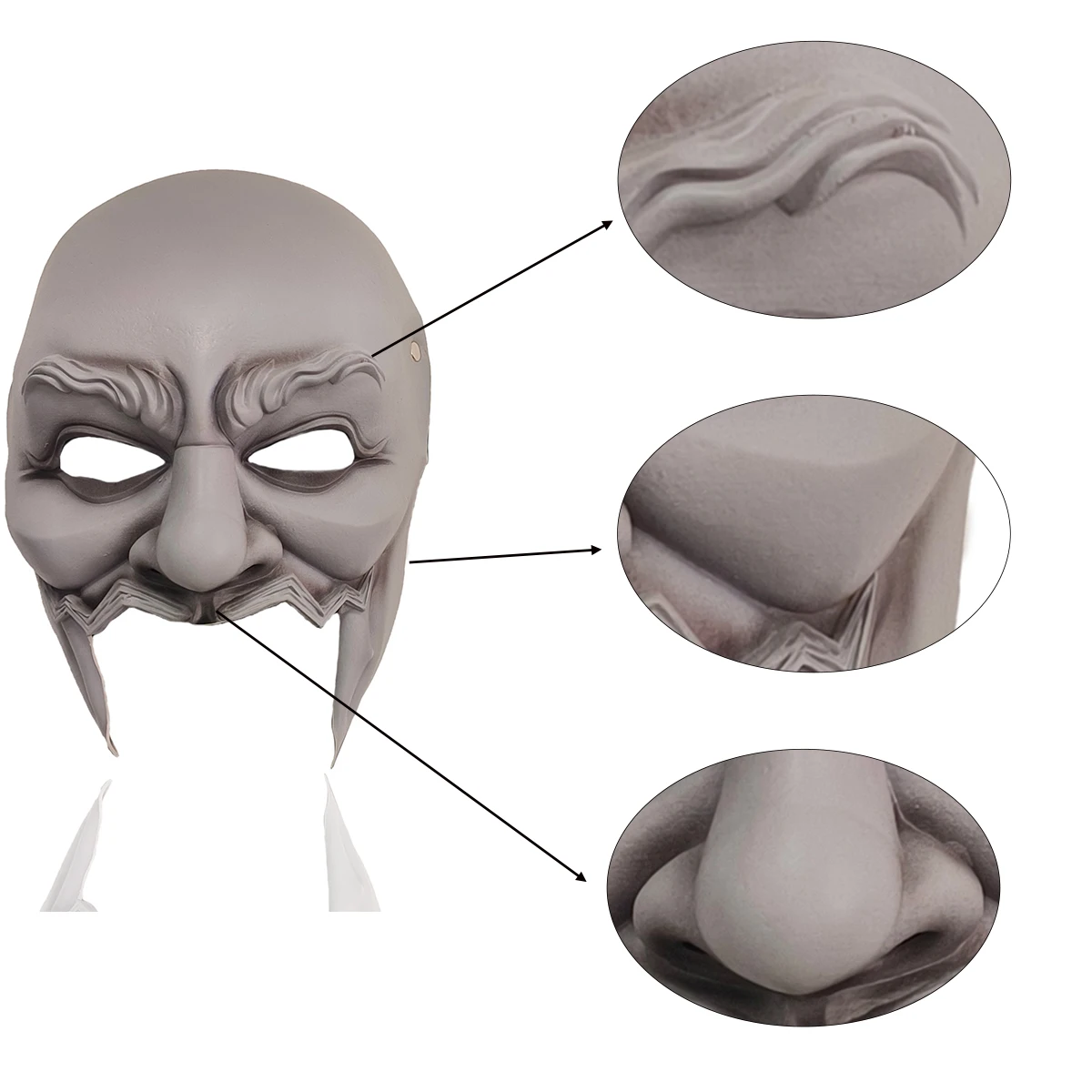 Uncle Howdy Latex Cosplay Mask maschera di Wrestler realistica accessorio per Costume di Halloween, grande, grigio