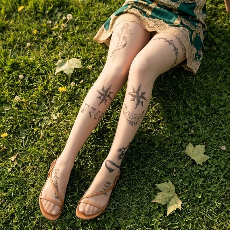 2 high-quality fashionable stockings with skin tone, showcasing elegant charm
