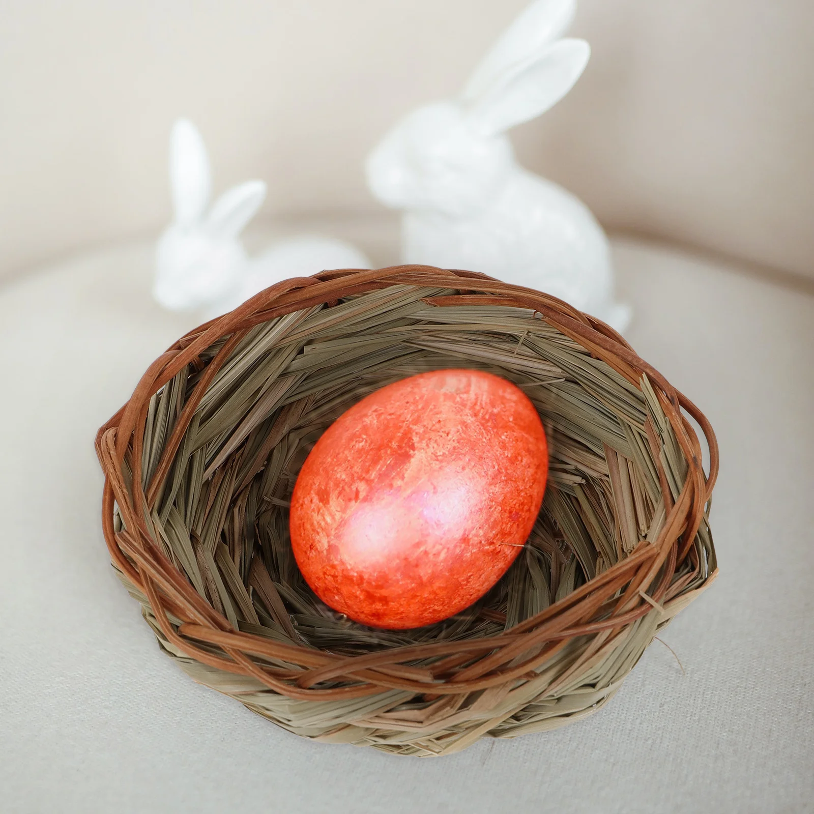 

Natural Bird Nest Birds Decor Breeding Parrot Straw Woven Nests Garden for Yard Cage