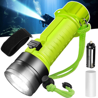 Diving Flashlight Rechargeable Dive Torch 2000 Lumens Super Bright Scuba Dive Light IPX8 Underwater Light Waterproof Flashlight