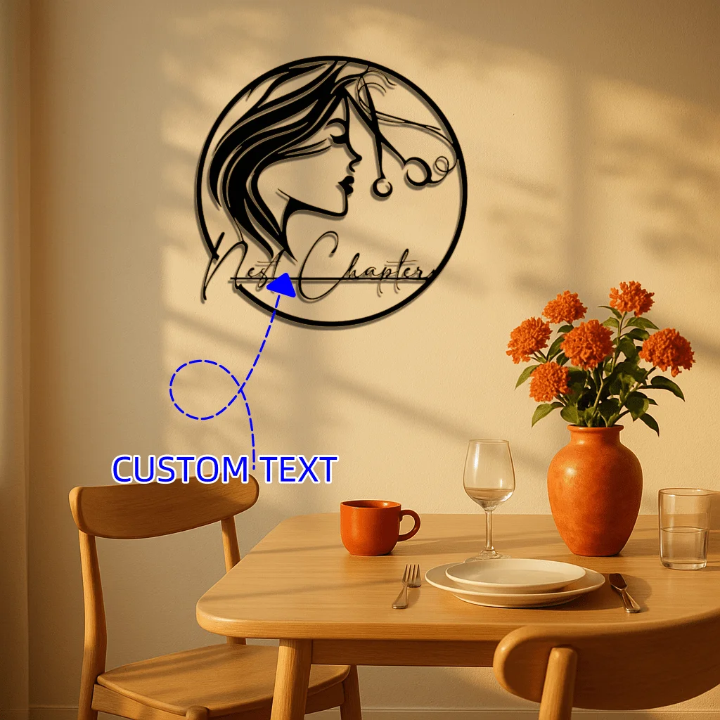 

Personalized Hair Salon Metal Sign Custom Engraved Stylist Name Plaque Barber Shop Wall Decor Gift for Hairdresser