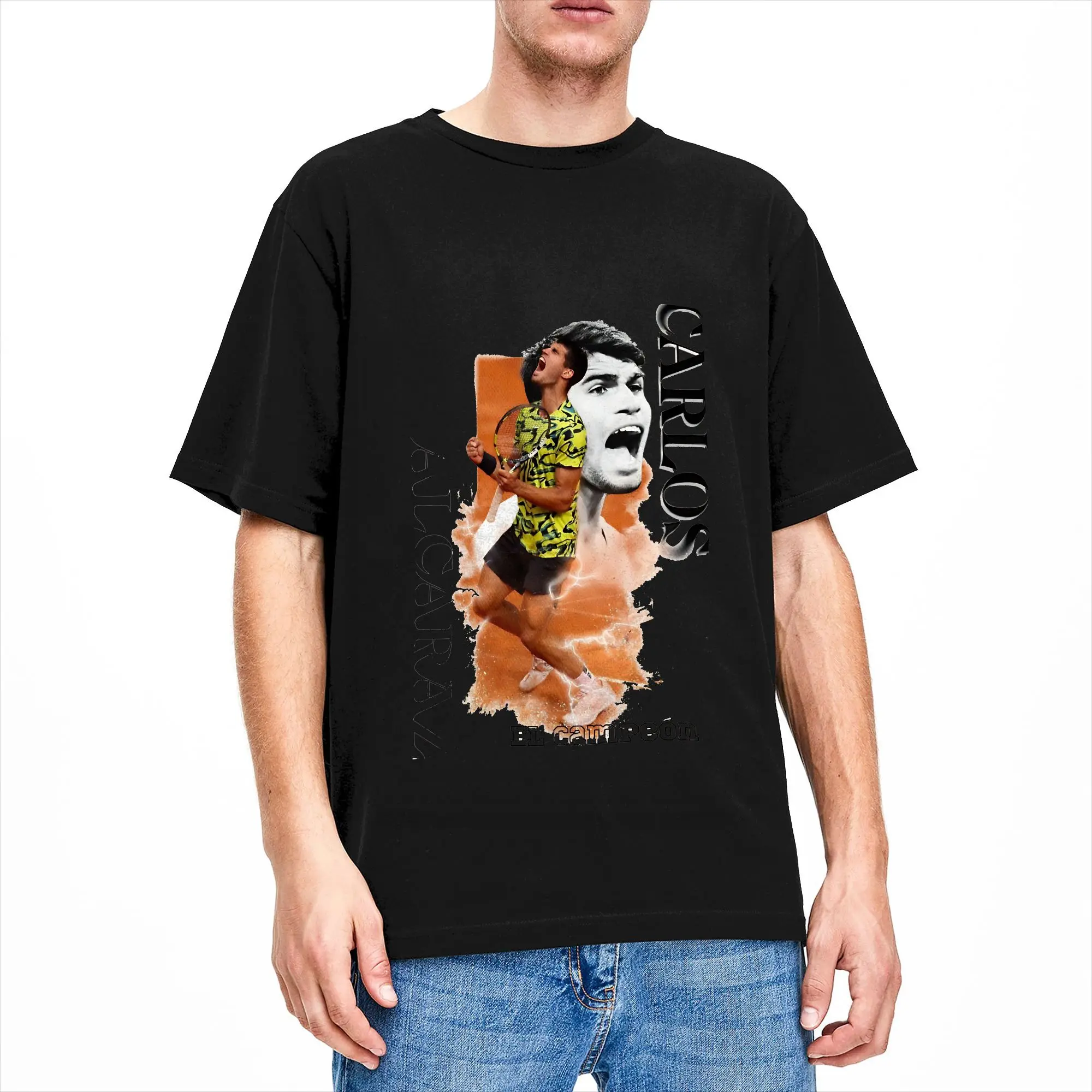 Men Carlos Alcaraz  T Shirt  Cotton Clothes Vintage Short Sleeve Crewneck Tee Shirt Gift Idea T-Shirts