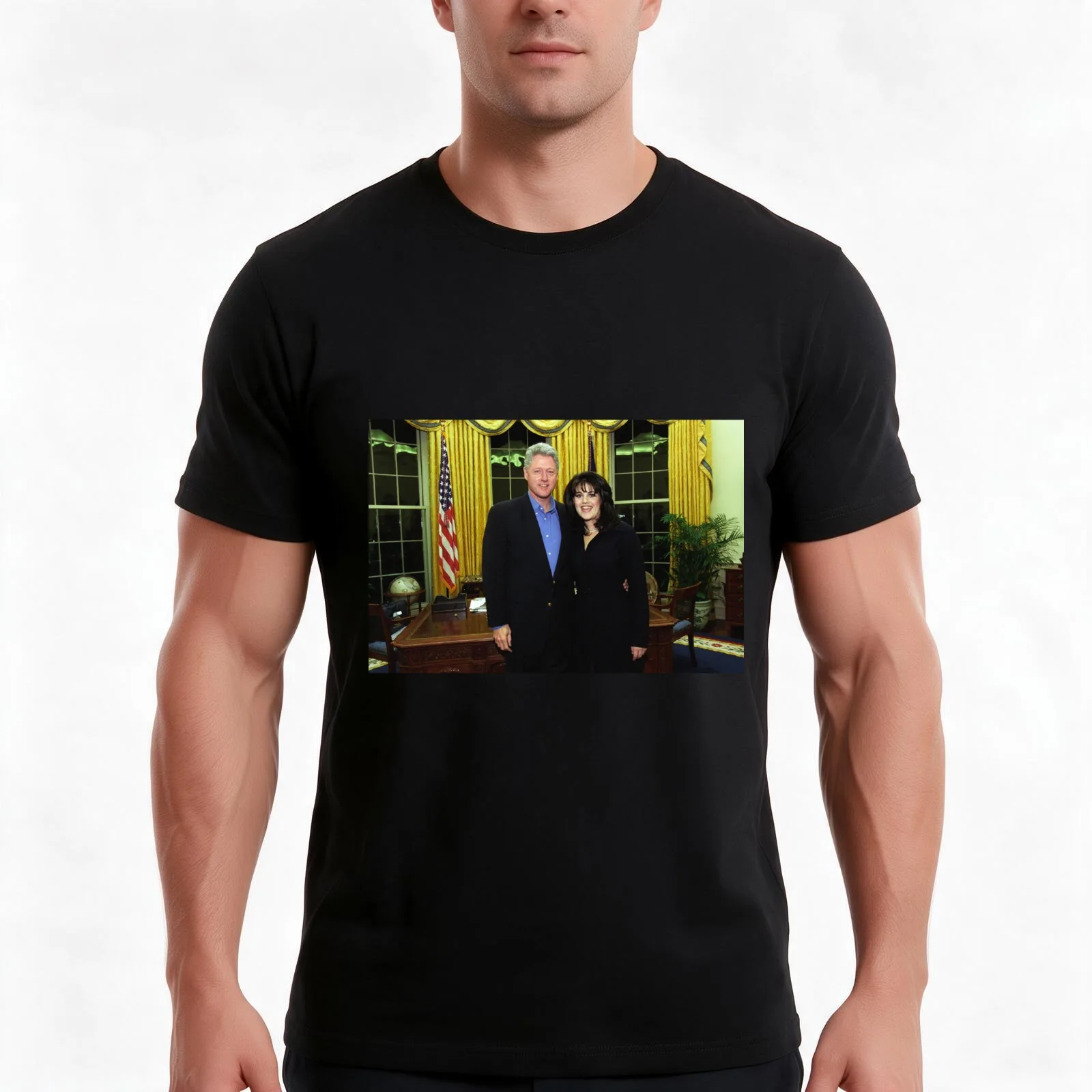 Bill Clinton and Monica Lewinsky T-Shirt, Summer Casual Cotton Tee, Oversized Streetwear Tops, Vintage Graphic Print