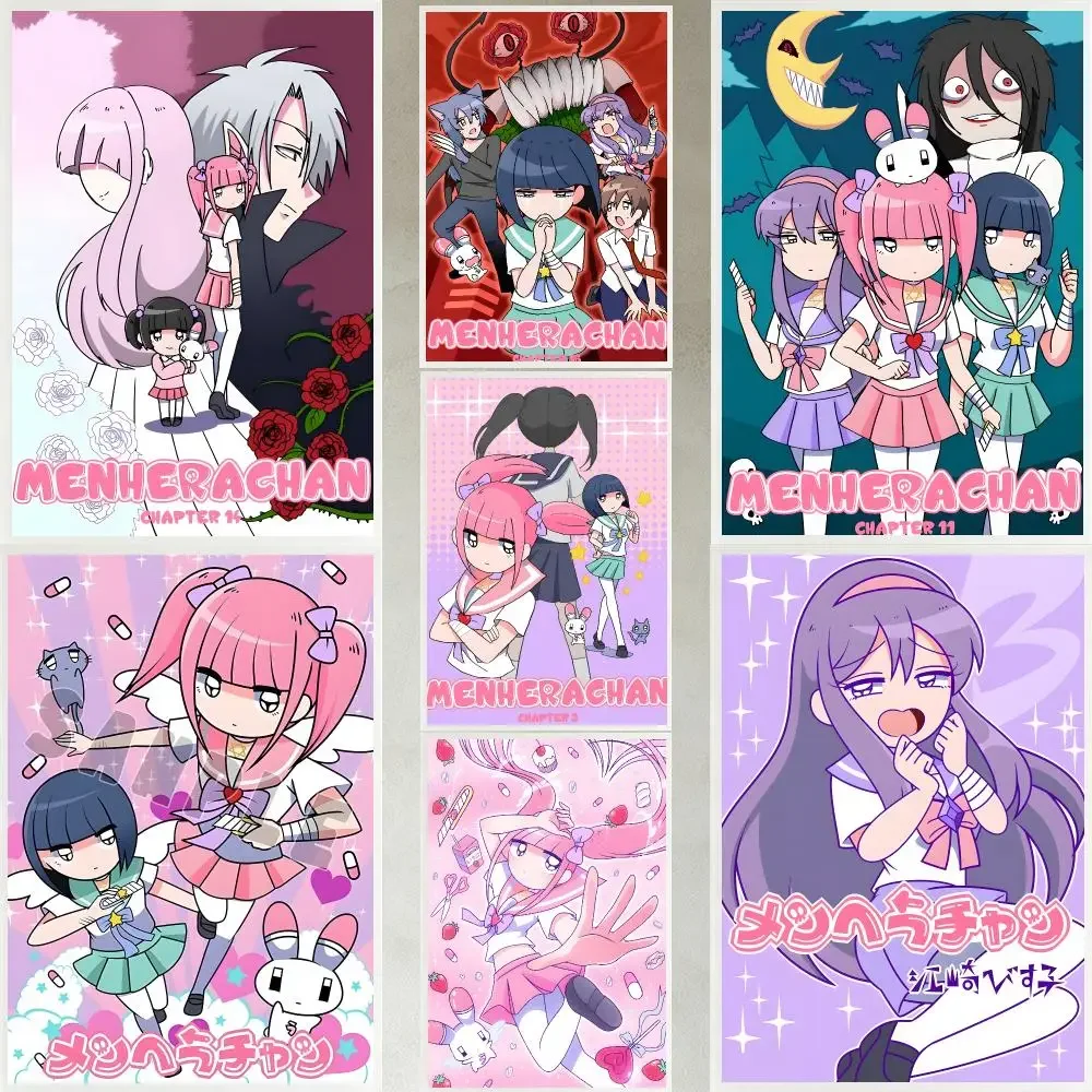 cartoon Menhera‑chan Poster Poster HD Waterproof Self-adhesive Art Print Wall Decor for Bedroom Living Room Gift
