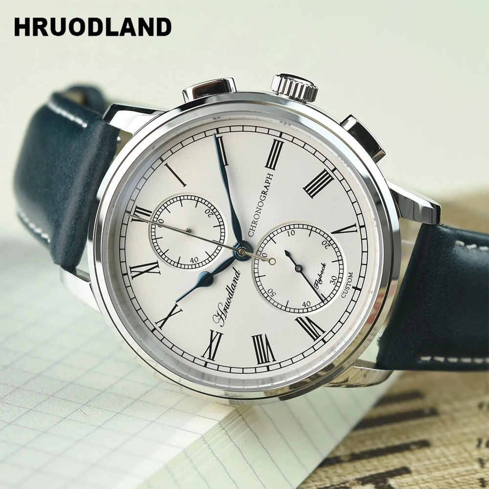 

2024 Hruodland G004 Retro Classic Men's Quartz Chronograph Watch VK61 Sapphire Stainless Steel Leather waterproof reloj hombre