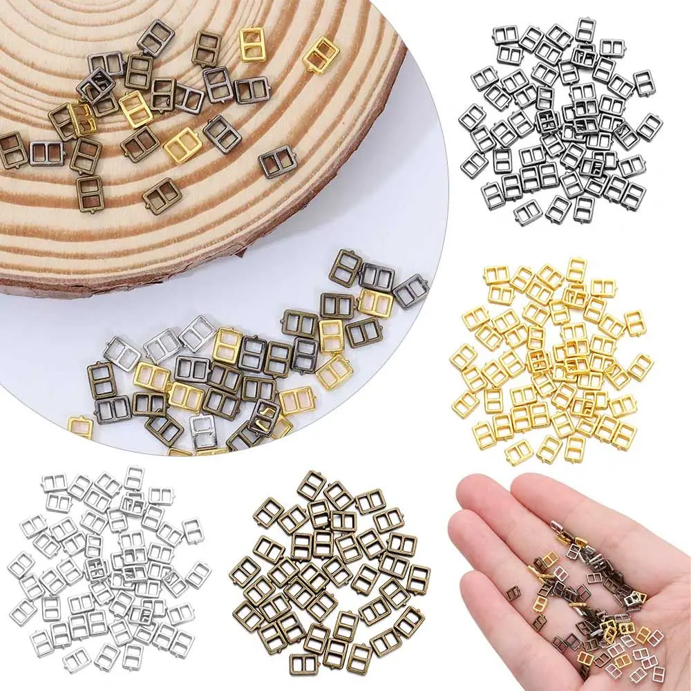 100pcs 2mm Mini Ultra-small 4 Colors Doll Bags Accessories Diy Dolls Buckles Tri-glide Buckle Belt Buttons