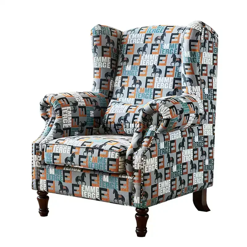 

American fabric tiger chair, single sofa retro living room leisure chair