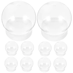 10Pcs 300ml DIY Plastic Bottle Empty Water Globe Christmas Snow Snowglobe Making Empty Snow Globe Making Prop Clear
