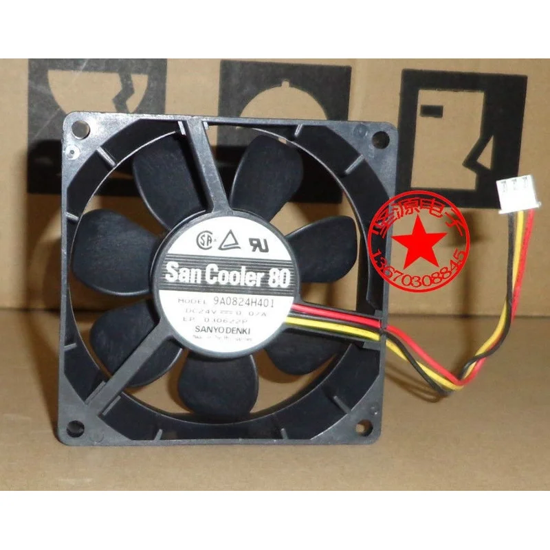 

A+for 9A0824H401 80*80*25mm 8CM 24V 3Pin fan #md