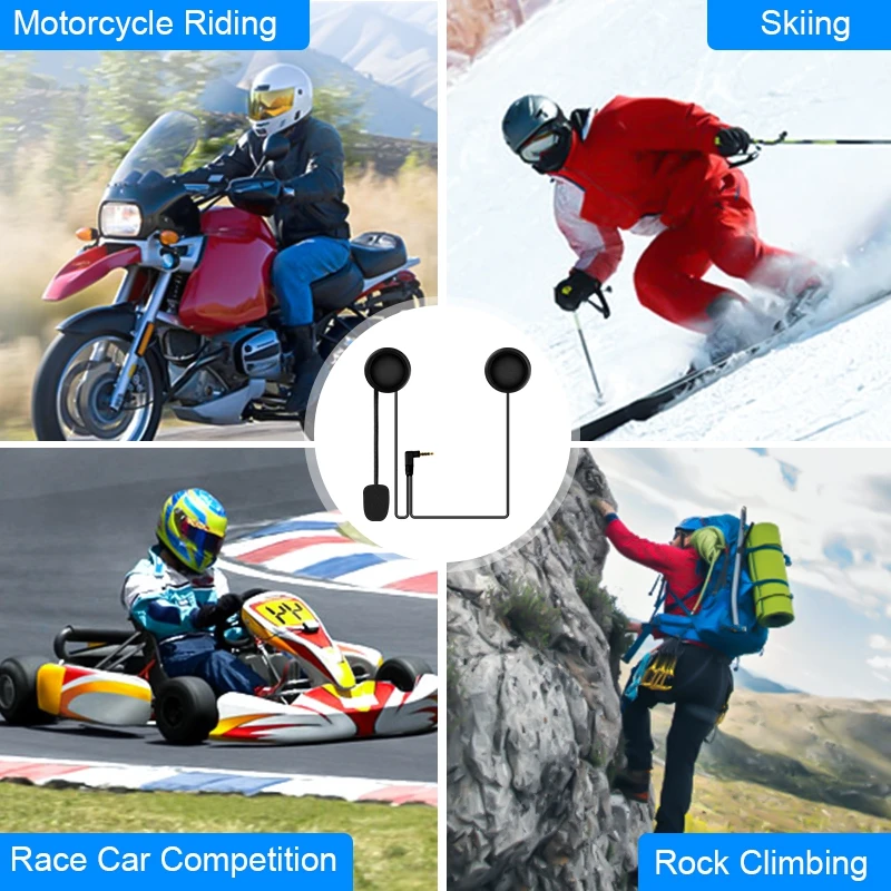 NewEJEAS Universal Motorcycle Intercom Accessories V6 Q8 Moto Intercom Accessories Clip Type-c 3.5mm Earphones Shoulder Strap Bo - view 6