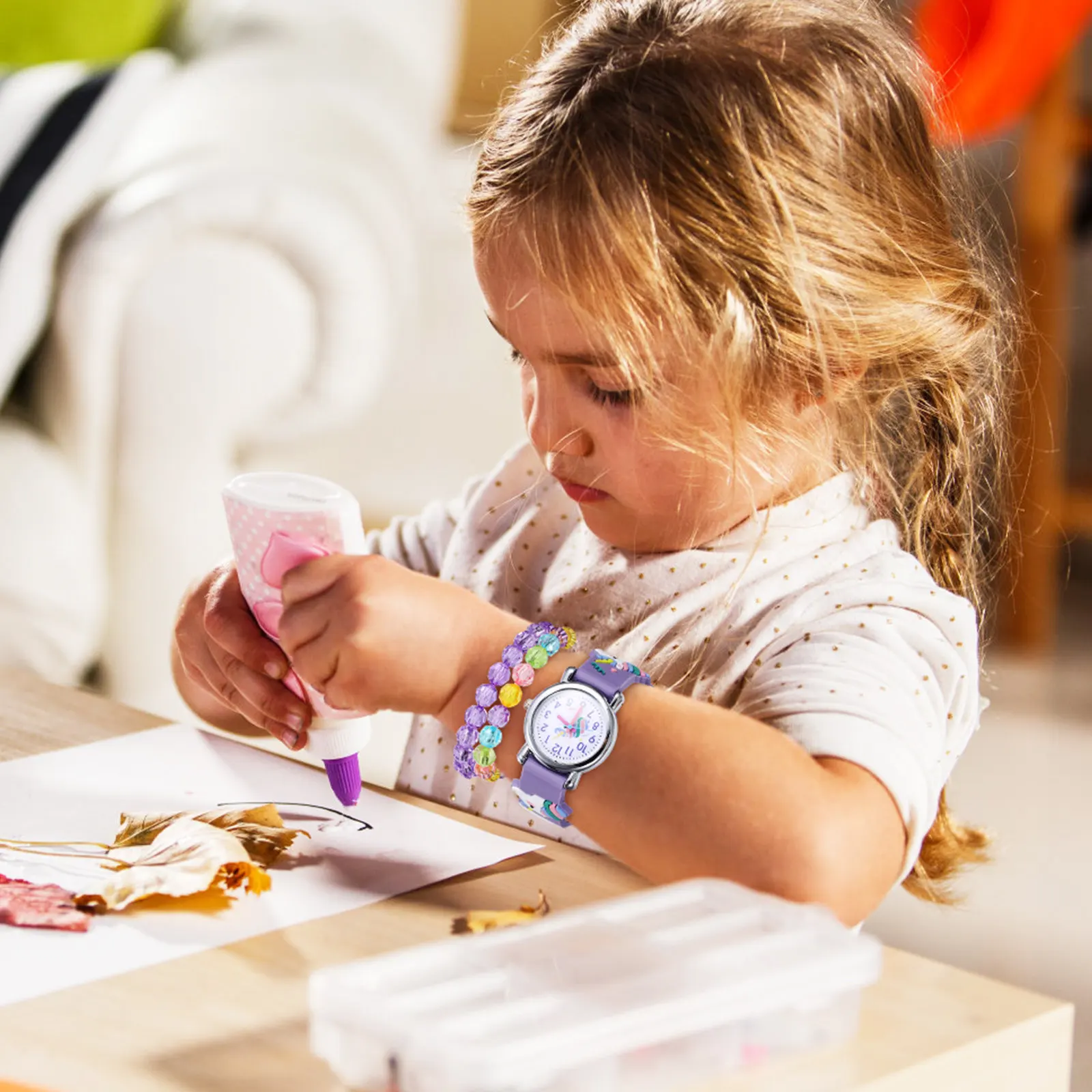 

1Set Kids Unicorn Watch Cartoon Watch Bracelet Set Adjustable Strap Birthday Gift for Girls Toddlers Kids Watches