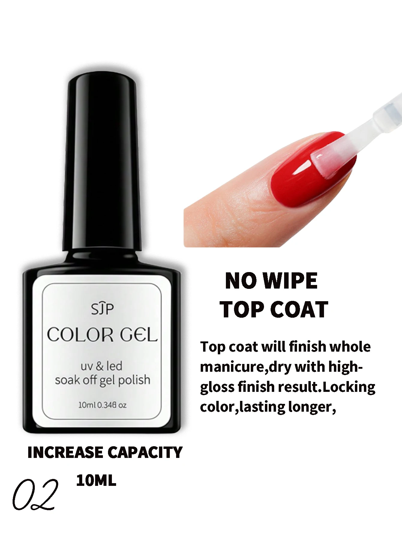 Gel-Nagellack-Grundlack- und Decklack-Set, 2 x 0,34 Unzen, Soak Off UV-LED-Gel-Nagellack, Lack-Maniküre-Set, glänzend, glänzend, langlebig