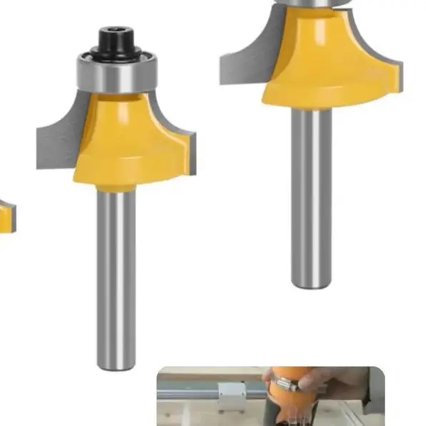4PCS 6mm Shank Small Corner Round Router Bits Set For Wood Edging Milling Alloy Steel Power Tool Accessories