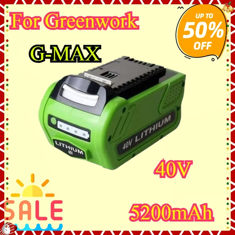 

For Greenworks 40V Batteries 5200mAh GreenWorks G-MAX Li-ion Battery Manufacturer Replacement Battery for Lawn Mower Power Tools