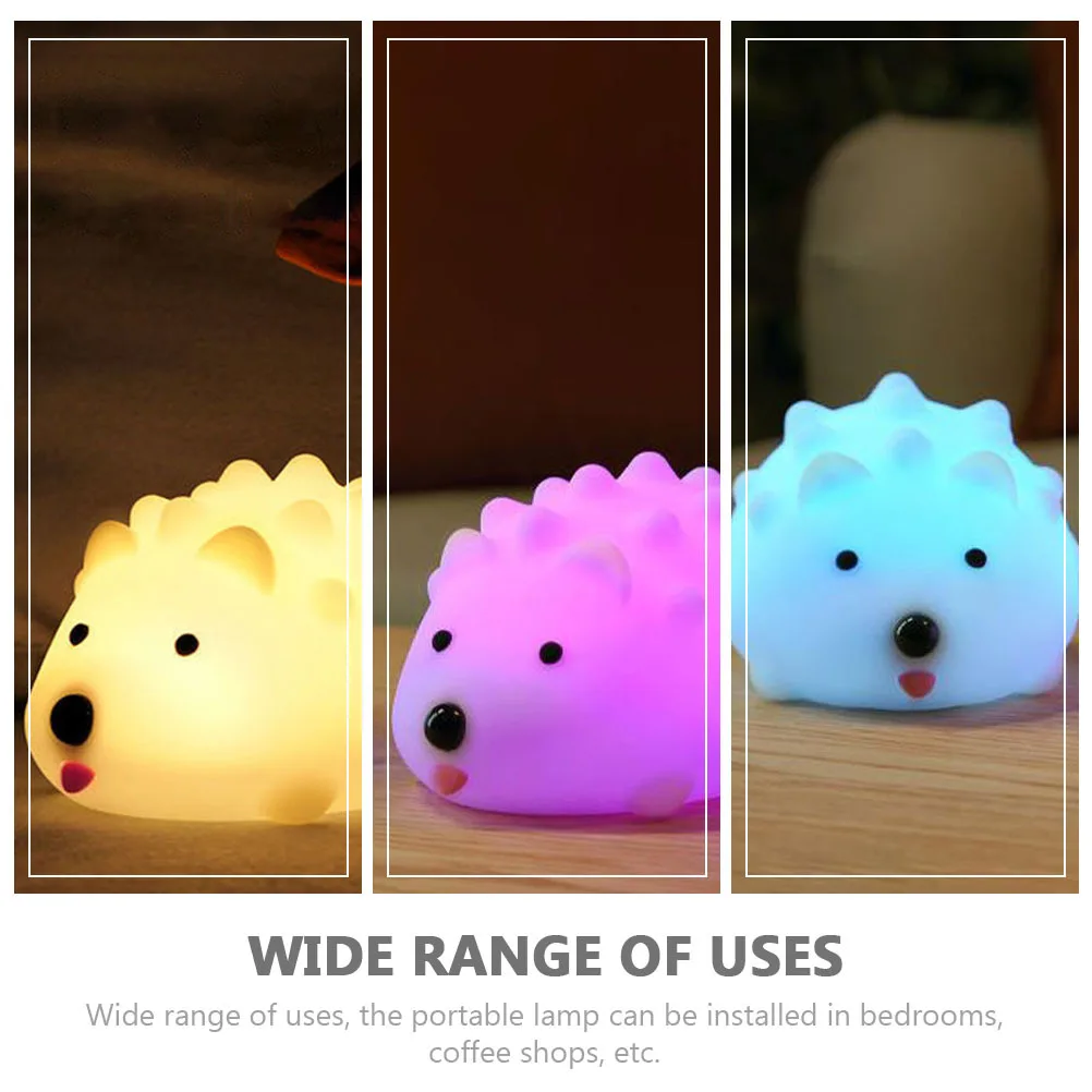 

Silicone Hedgehog Night Light Small Desktop Lamp Adjustable Bedside Reading Light Decorative Rechargeable Lamp for Bedroom Home