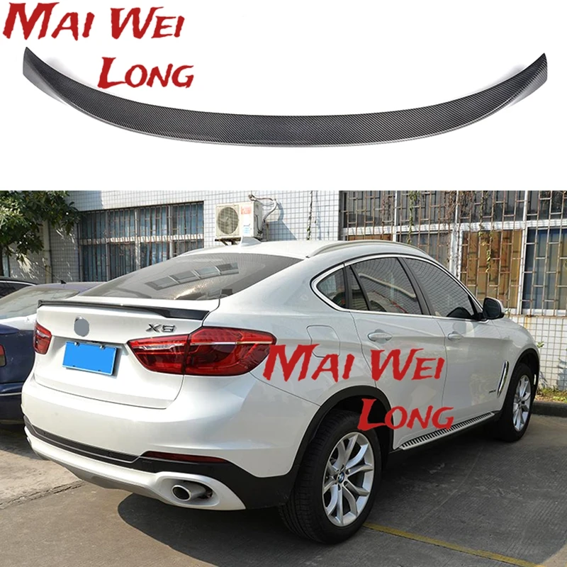 For Bmw X6 F16 Spoiler Carbon Fiber Material  2015 2016 2017 X6 Carbon Spoiler M Performance Style Carbon Wings Car Styling