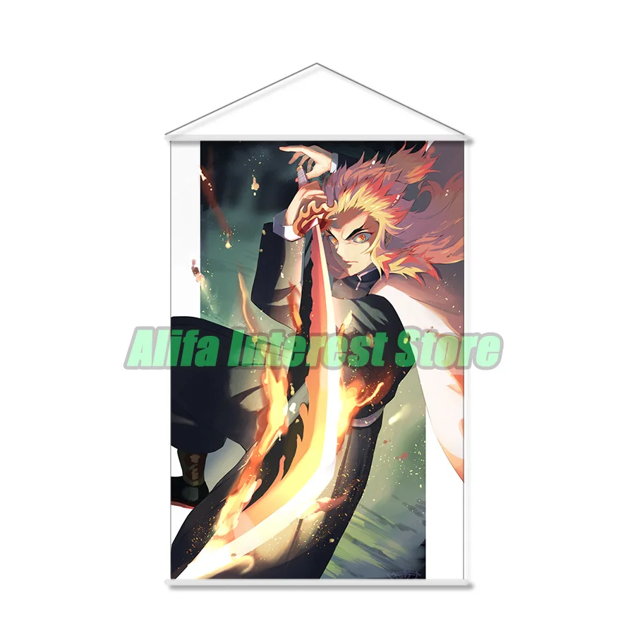 Rengoku Kyoujurou Anime Wall Scroll Hanging Poster Home Decor Painting