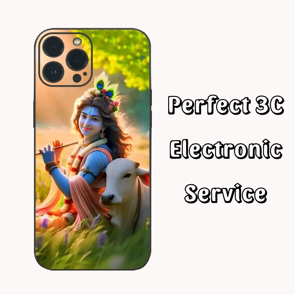 Lord Krishna Radha Phone Case  For iPhone15 14 13 12 Mini 11 Pro XS Max X XR SE5 6 7 8 Plus Soft Silicone Cover