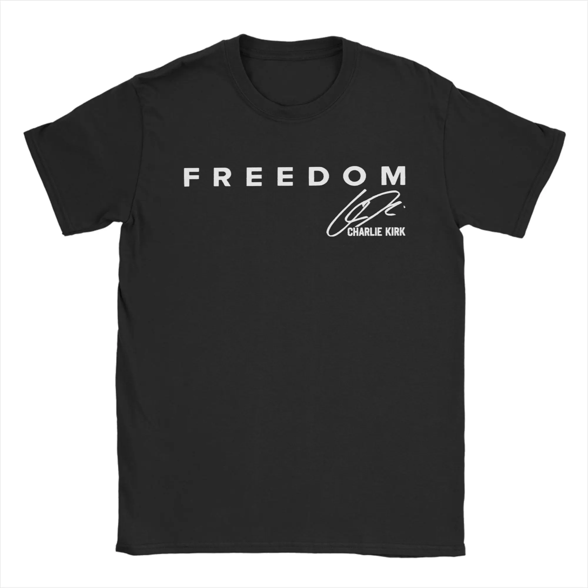 

Мужские футболки Charlie Kirk Freedom RIP 2025, хлопковые футболки с короткими рукавами, мемориальная футболка с круглым вырезом, летняя одежда