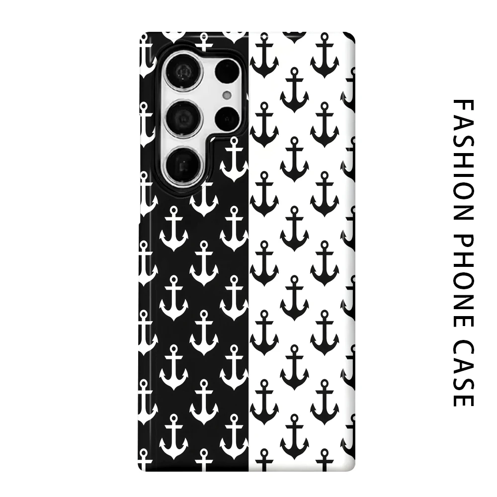 Funda Protectora Rígida HD Brillante para Samsung Galaxy S26 S25 S24 S23 S20 FE A56 A36 Ultra, Diseño Anchor Split