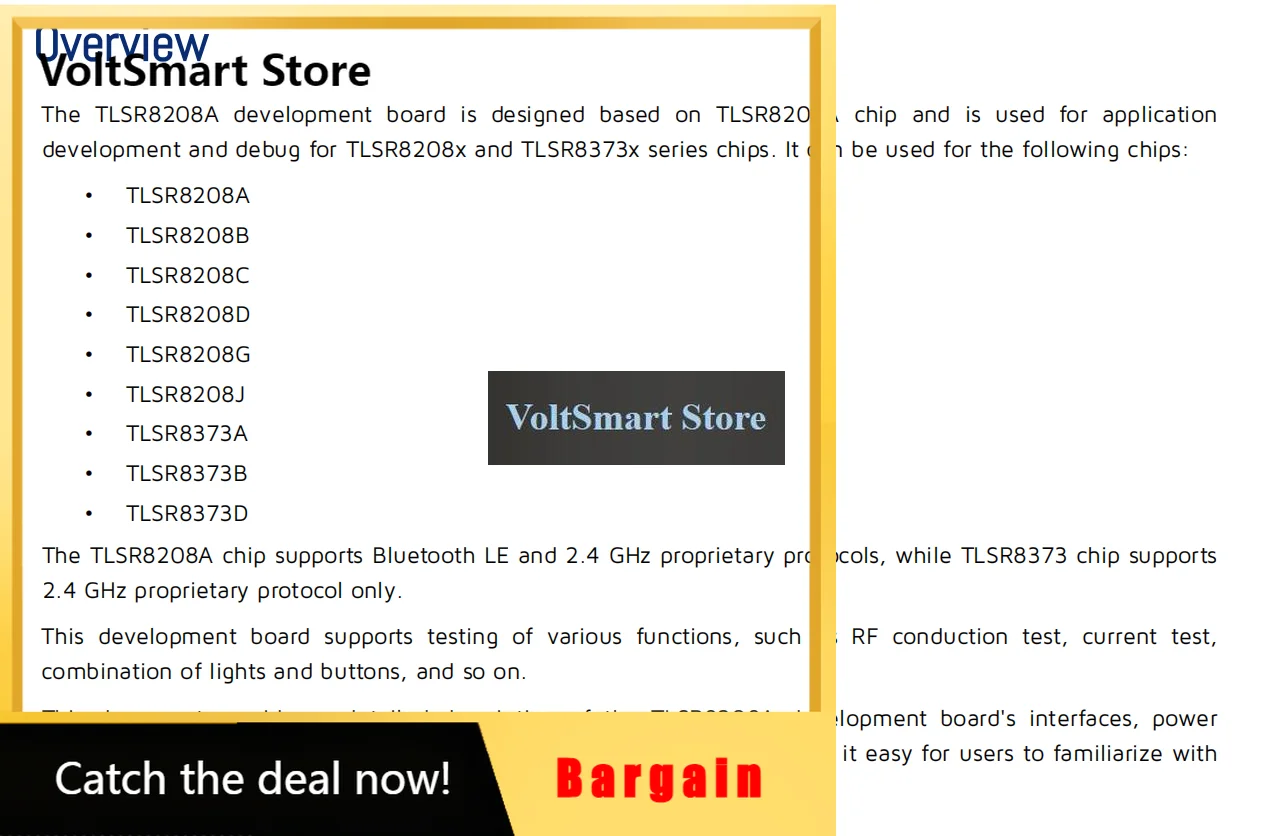 VoltSTelink TLSR8208 Development Board Kit Suitable For TLSR8208x/TLSR8373x Test And Evaluation Boards