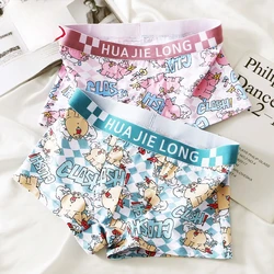 2024 Cute Men's Print Boxer Shorts U Convex Pouch Underwear Men Swimming Trunks Comfort Male Panties Briefs Calzoncillos Hombre