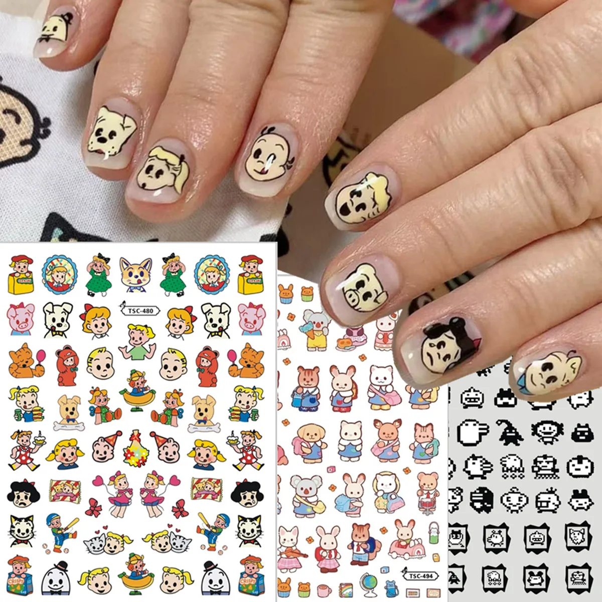 

Harada Osamu L-LAbuB NEW mezzo piano tomagotchi Manga 3d Nail Art Stickers Decal Slider Template Diy Nail Tool Decorations