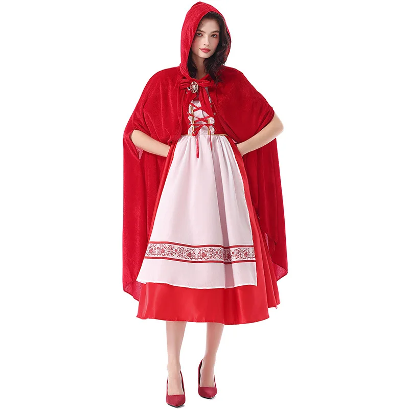 Disfraz de Caperucita Roja gótica para mujer adulta, disfraz de