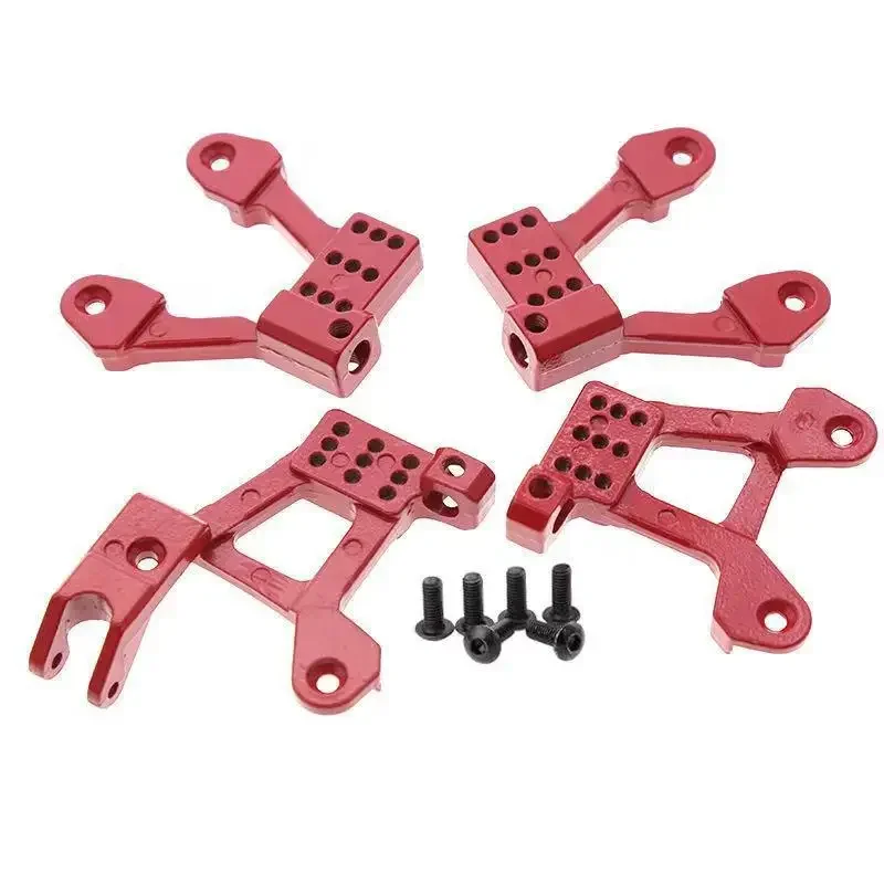 Torres amortecedor dianteiro e traseiro de metal, 4 unidades, aros de montagem para axial scx10 ii 90046 90047 1/10 rc crawler, peças de atualização