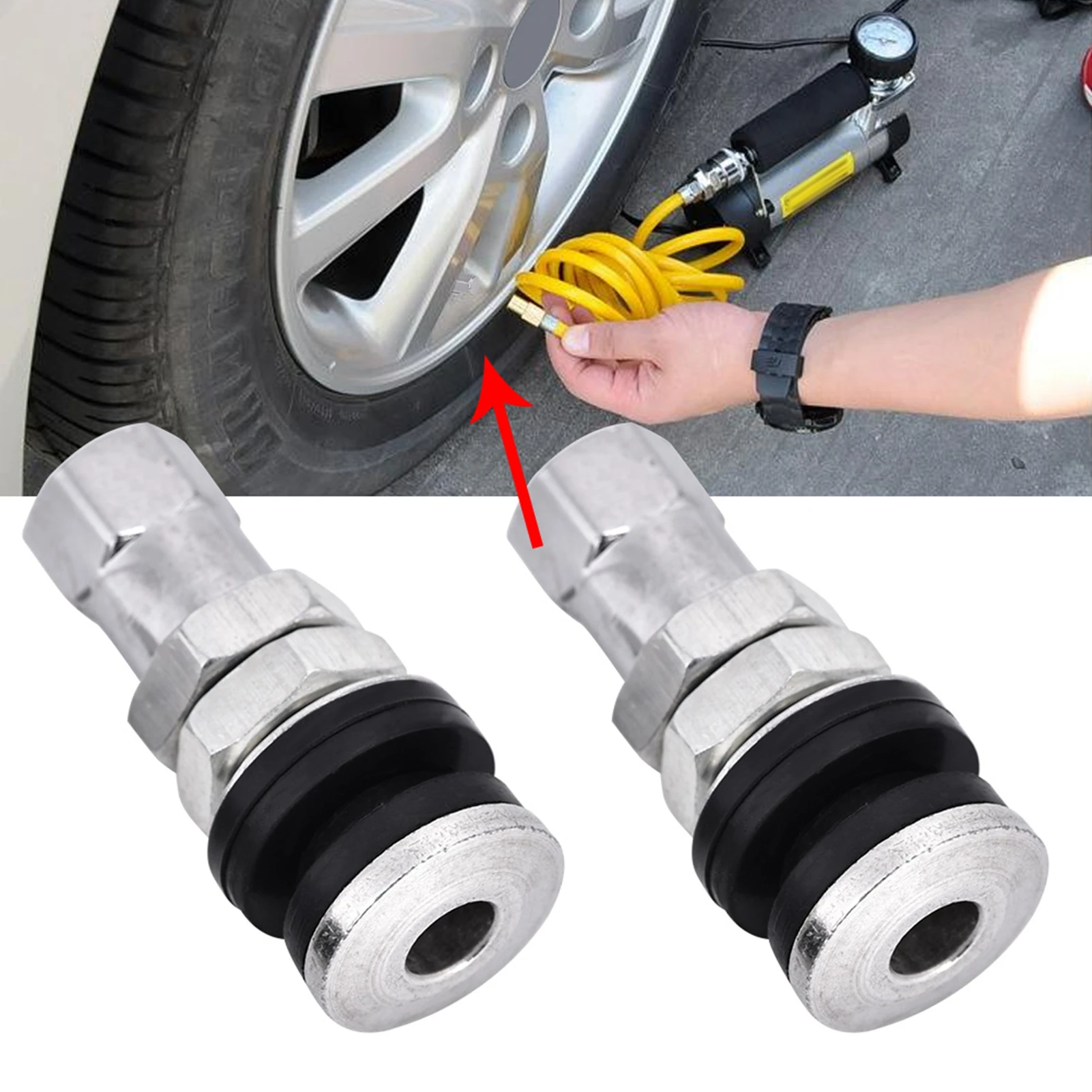 10pcs TR161 Metal Car Truck Motorcycle Bolt In Tire Tyre Valve Short Stems with Dust Cap