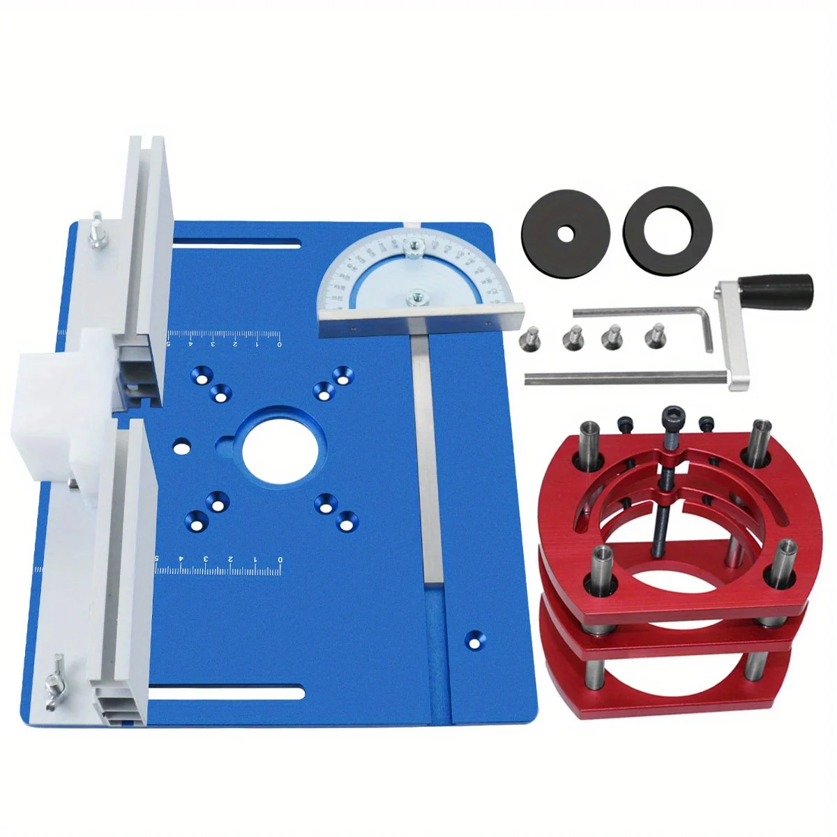 Woodworking Router Lift System and Aluminum Top Plate for 65mm Diameter Motors Workbench Trimmer Engraving Machine DIY Tools