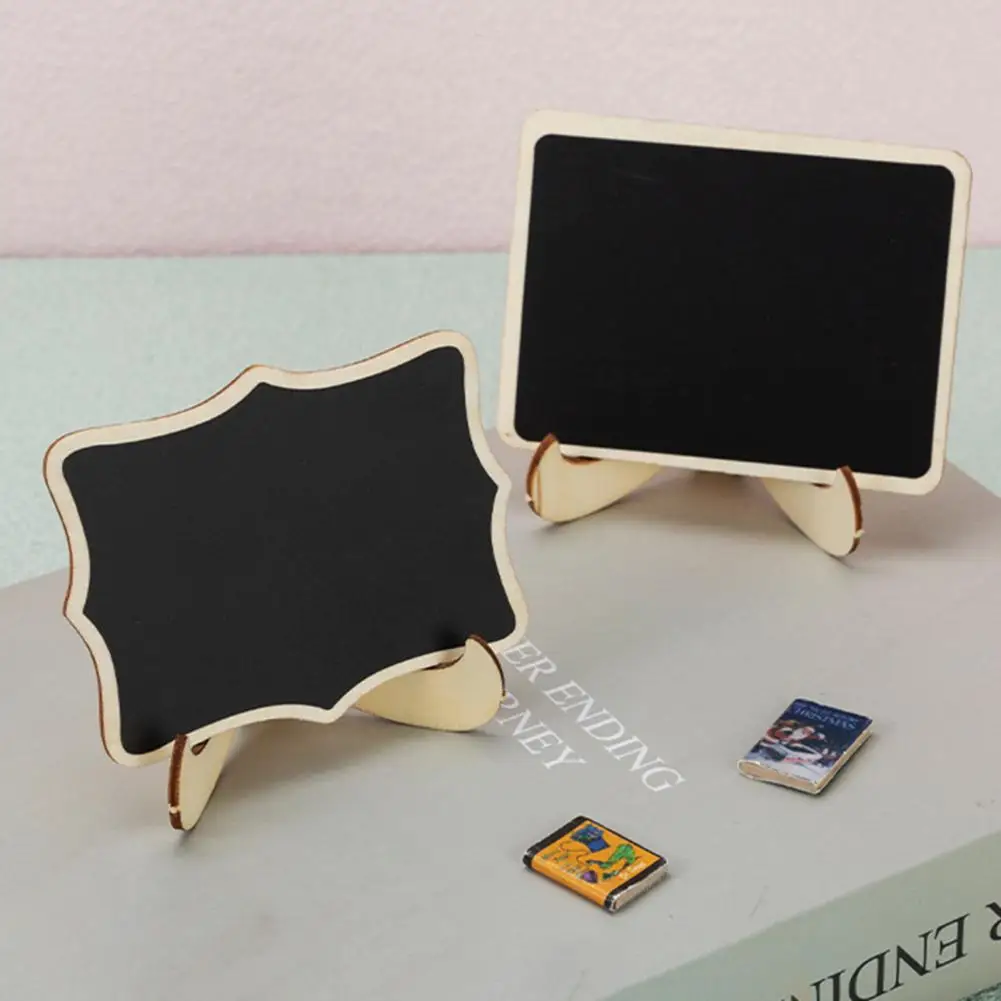 Mini Blackboard Signs Com Suporte, Wooden Desktop Message Board, Landscape Decor, Material de Escritório, 10Pcs