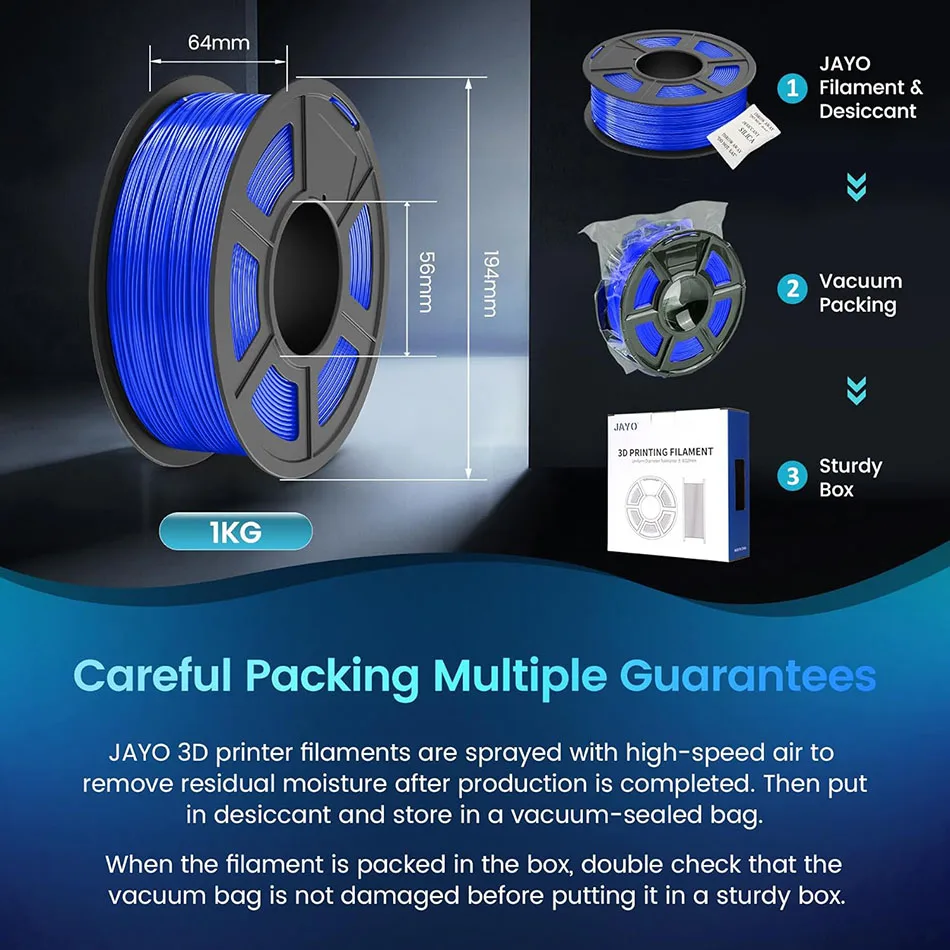 JAYO ASA / ABS / Easy ABS Filament 1.75mm 1KG 3D Filament Low Printing Temperature ABS 3D Printer Filament Excellent Resistance