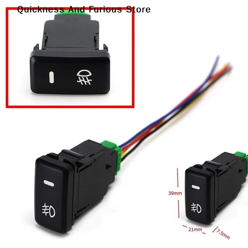 Waterproof Car Fog Light Push Button Switch With Wiring Harness Socket Auto Modification Replacement Control Switch Accessory
