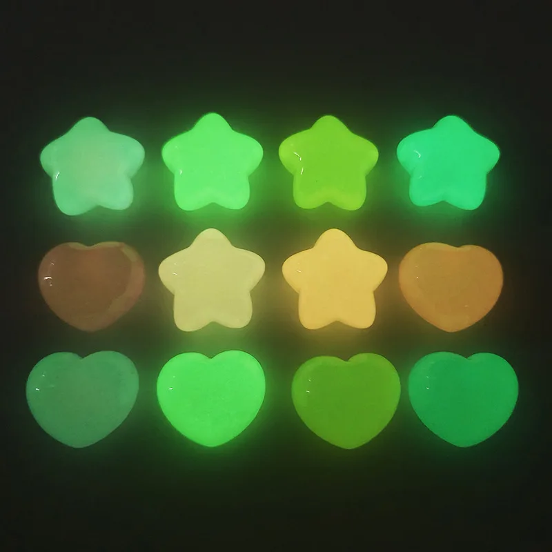 

Resin Luminous Stars Heart Shape Flat Back Cabochon Scrapbook DIY Jewelry Craft Decorative Accessories