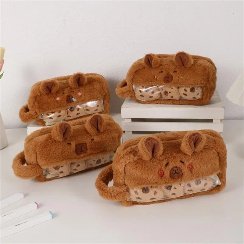 W89C Pencil Pouches for Steper Teacher Artist Tool Trans Trans Tool ، Large Carty Soft Soft Plush Pen Pen Stationeries Bage