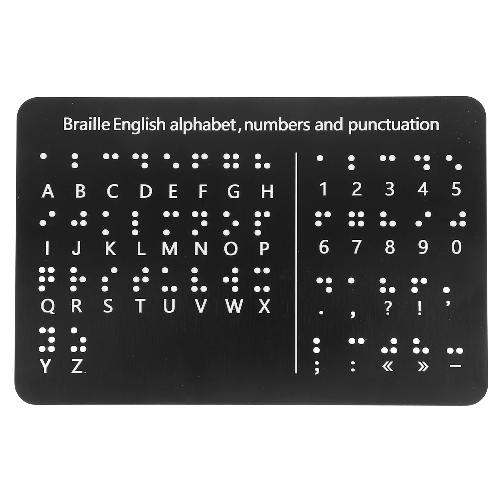 

Braille Montessori Educational Tool Auxiliary Black Aluminum Composite Panel Toddler