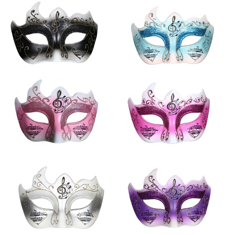 Women's Glitter Powder Decorated Half Face Mask for Wedding and Carnivals Party