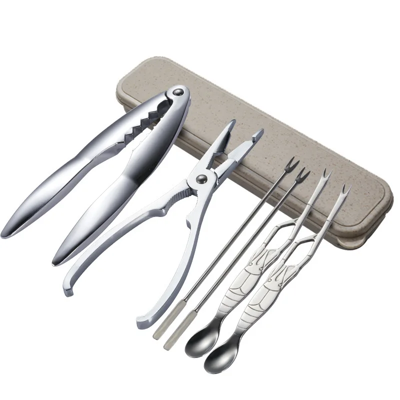 

Super Quality 6Pcs Seafood Tool Sets, Stainless Steel Lobster Crab Crackers Picks Spoons Set, Nut Crackers