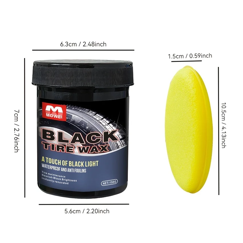 150g Tire Shine & Retread Wax - Durable Anti-Aging Gloss Enhancer for Car Tires, Blackening Care Agent image 4