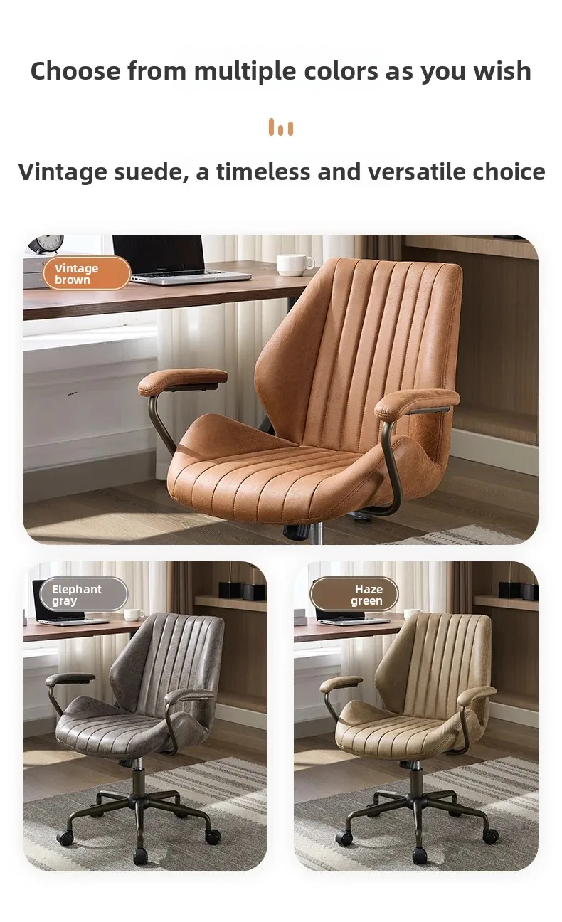 Ergonomic Office Chairs Vintage Study Desk Chair Comfortable Computer Task Seat for Long Sitting Swivel Chair for Home Office