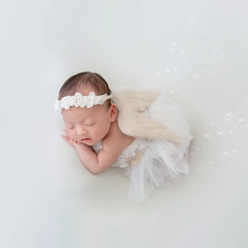 Newborn Photography Prop Swan Lace Outfit Set for Baby Photo Shoot 100 Days Studio Session - view 4