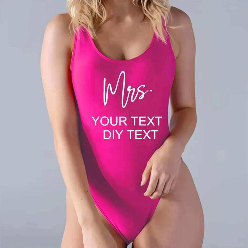 

Персонализированный купальник Mrs Bachelorette Bride Squad Цельный купальник Team Свадебные купальники Пляжная одежда по индивидуальному заказу