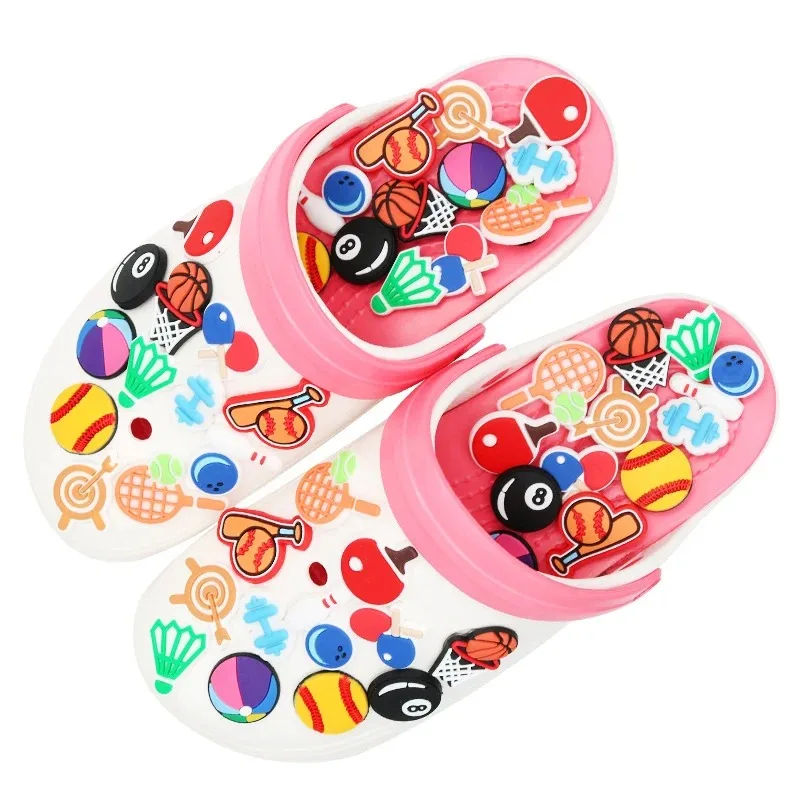 

1 Pc Shoe Charms Decorations Pvc Ball Game Basketball Tennis Ornament Shoe Accessories Holiday Give Friend Gift