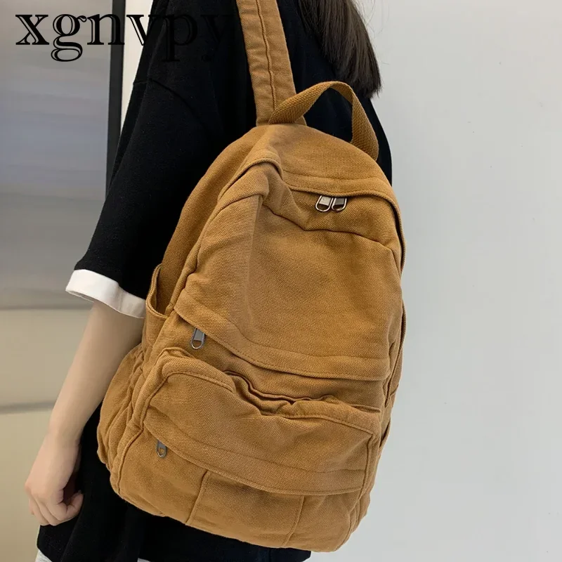 

xgnvpy Vintage School Bag Backpack, New Fashion Canvas for Girls, Perfect Laptop Carrier & Travel Companion