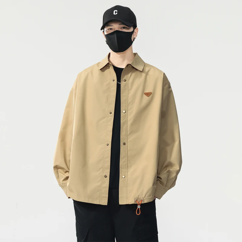 

New autumn models men's loose casual jacket Fashionable high-quality khaki lapel men's jacket Large size 6XL 7XL