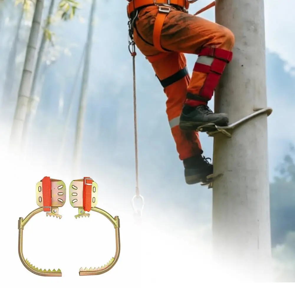 1 Set Tree Climbing Spike Pole Climbings Gear Adjustable Electrician Pole with Saw Teeth Non-Slip Tree Picking Work