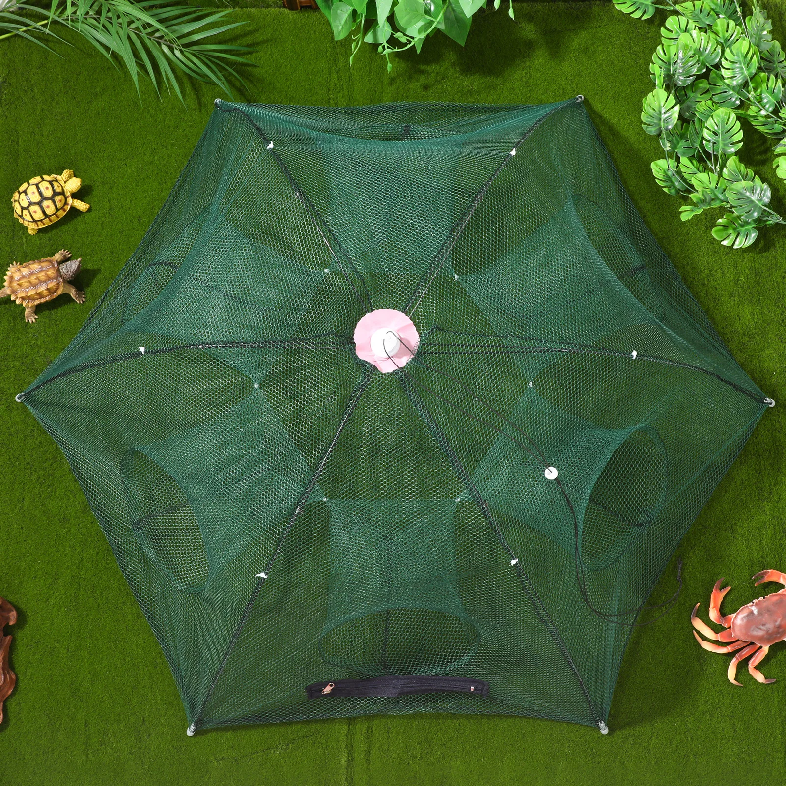 طوي كراب صافي ستة مدخل مظلة رئيس تصميم طوي أسلاك الفولاذ الصيد البلم الروبيان السرطانات جراد البحر جراد البحر #5